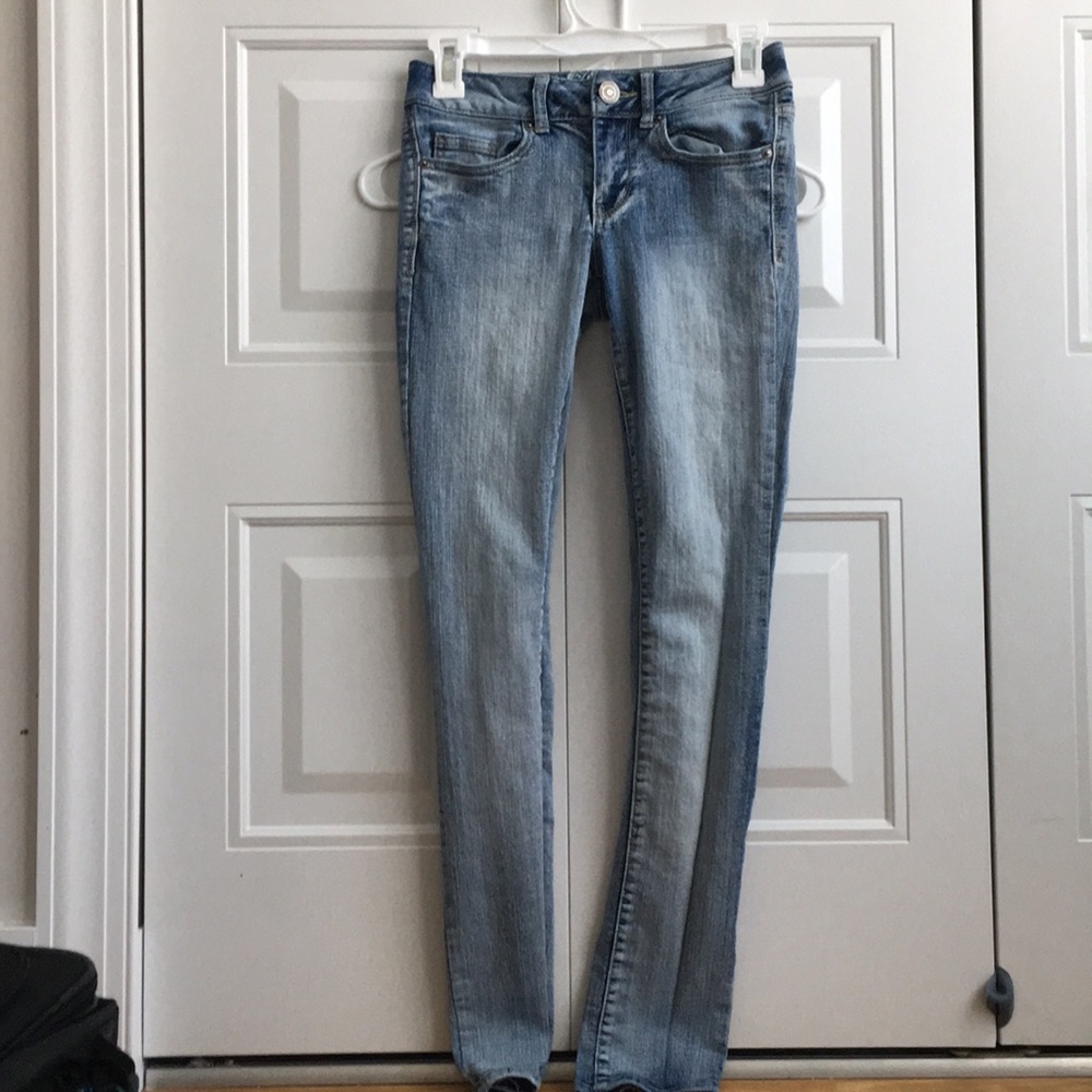 Acid wash skinny jeans